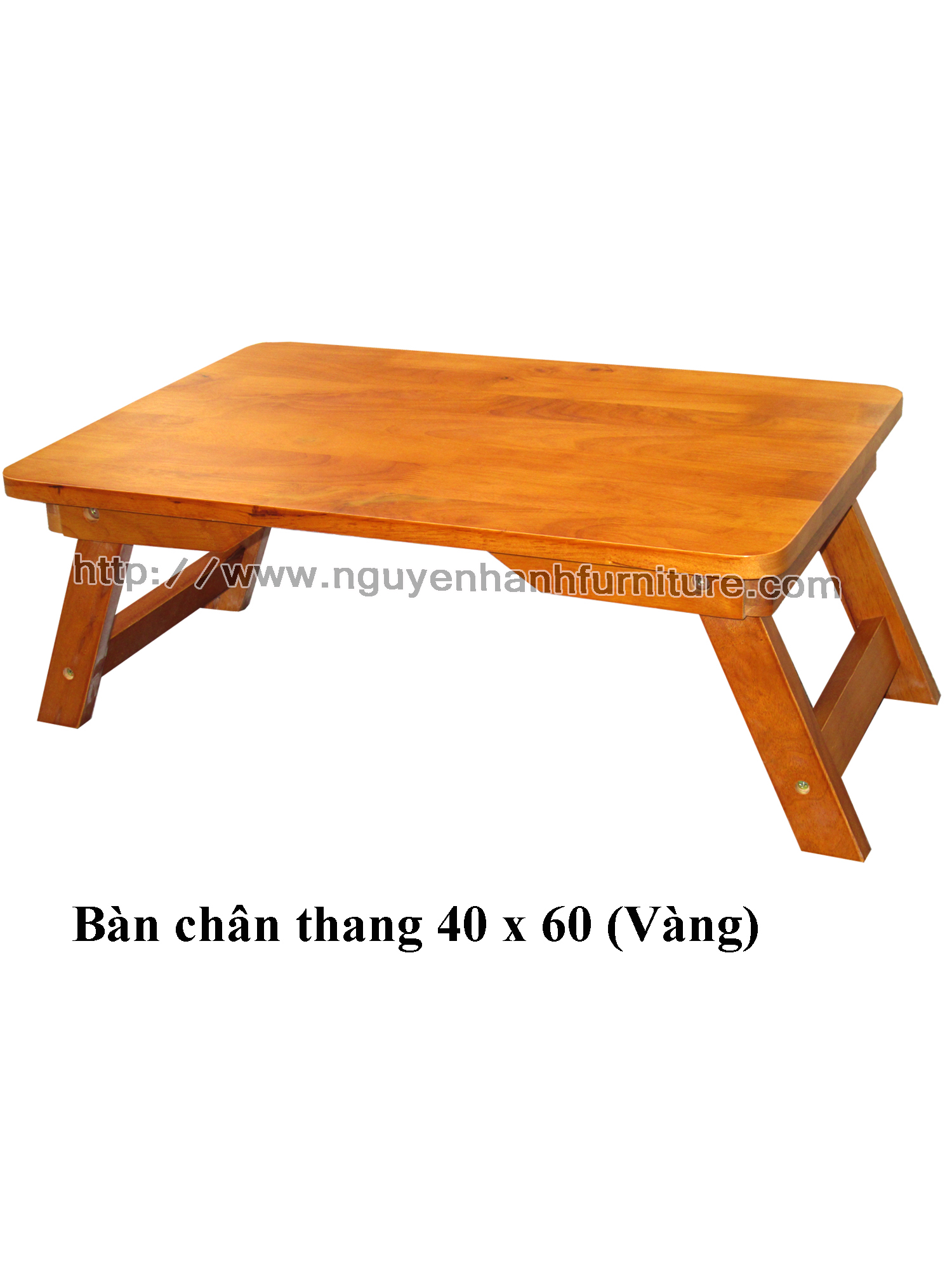 Name product: 4 x 6 Tea table with ladder shape legs (Yellow) - Dimensions: 40 x 60 x 24 (H) - Description: Wood natural rubber